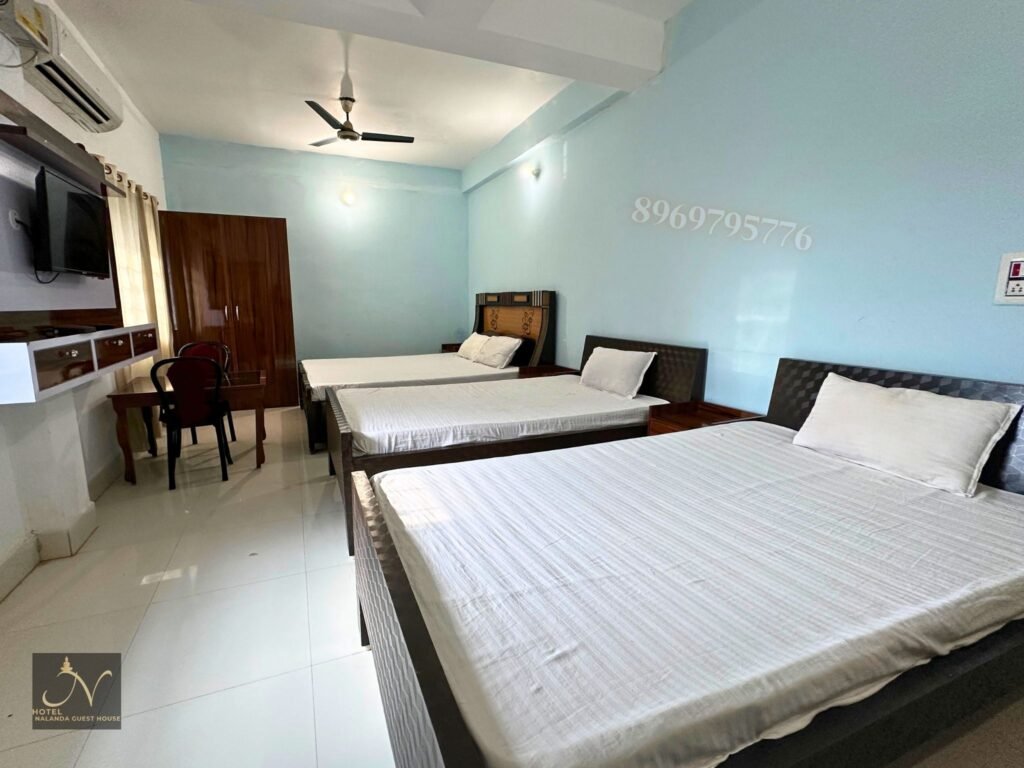 Comfortable family AC rooms Hotel Nalanda Guest House Rajgir Bihar